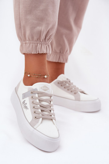 Zapatos de ocio con una plataforma Lee Cooper LCEN-25-31-3479L Blanco-color gris 2