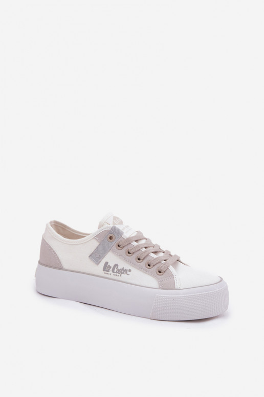 Zapatos de ocio con una plataforma Lee Cooper LCEN-25-31-3479L Blanco-color gris Zapatos de ocio con una plataforma Lee Cooper LCEN-25-31-3479L Blanco-color gris