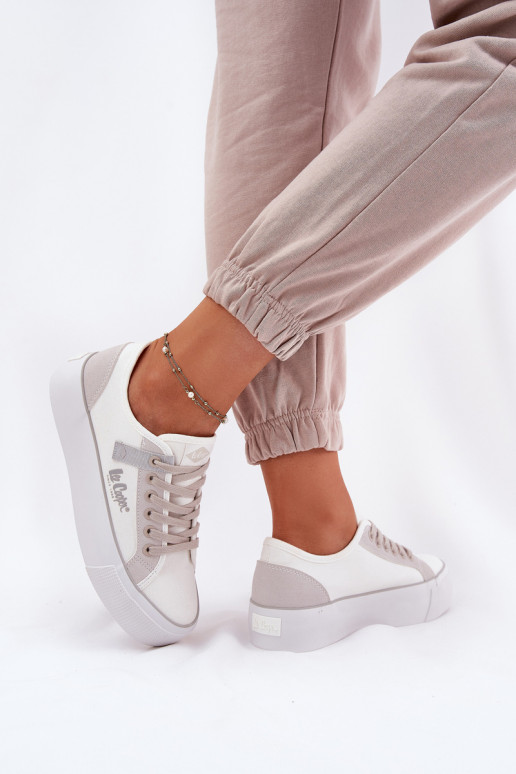 Zapatos de ocio con una plataforma Lee Cooper LCEN-25-31-3479L Blanco-color gris Zapatos de ocio con una plataforma Lee Cooper LCEN-25-31-3479L Blanco-color gris