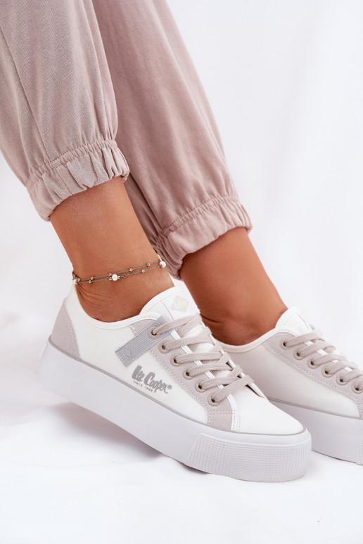 Zapatos de ocio con una plataforma Lee Cooper LCEN-25-31-3479L Blanco-color gris Zapatos de ocio con una plataforma Lee Cooper LCEN-25-31-3479L Blanco-color gris
