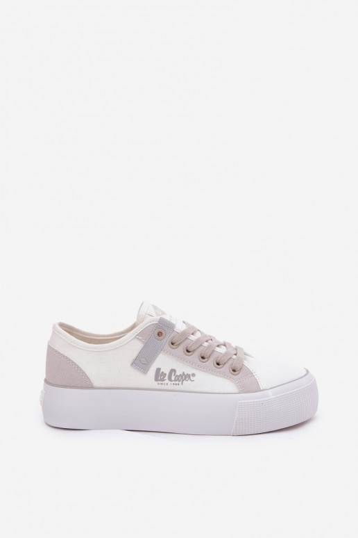 Zapatos de ocio con una plataforma Lee Cooper LCEN-25-31-3479L Blanco-color gris Zapatos de ocio con una plataforma Lee Cooper LCEN-25-31-3479L Blanco-color gris