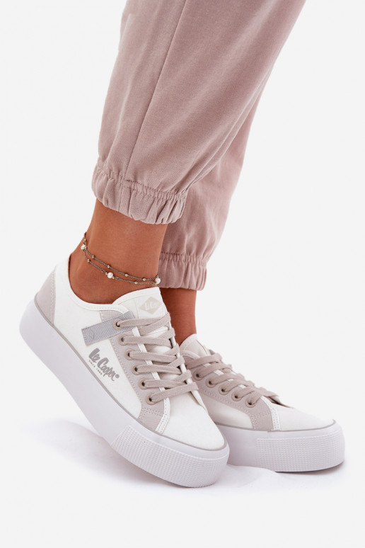 Zapatos de ocio con una plataforma Lee Cooper LCEN-25-31-3479L Blanco-color gris Zapatos de ocio con una plataforma Lee Cooper LCEN-25-31-3479L Blanco-color gris