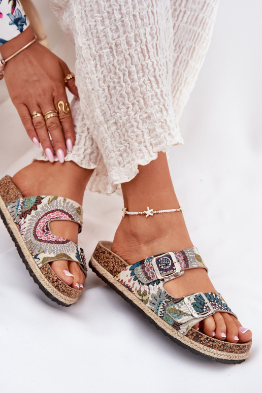 Estampado zapatillas de mujer con una plataforma con hebillas Lee Cooper LCEN-25-35-3483L Colores diferentes