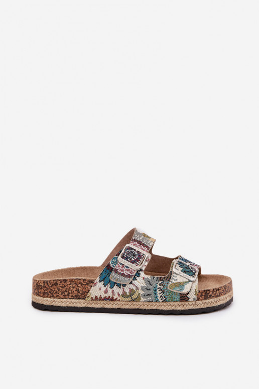 Estampado zapatillas de mujer con una plataforma con hebillas Lee Cooper LCEN-25-35-3483L Colores diferentes