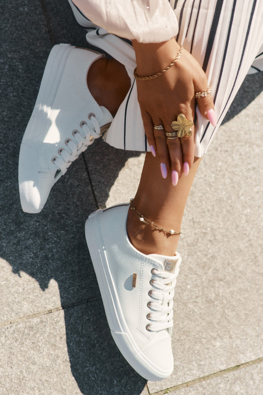 Zapatos casuales blancos de cuero sintético para mujer Big Star RR274748 Zapatos casuales blancos de cuero sintético para mujer Big Star RR274748