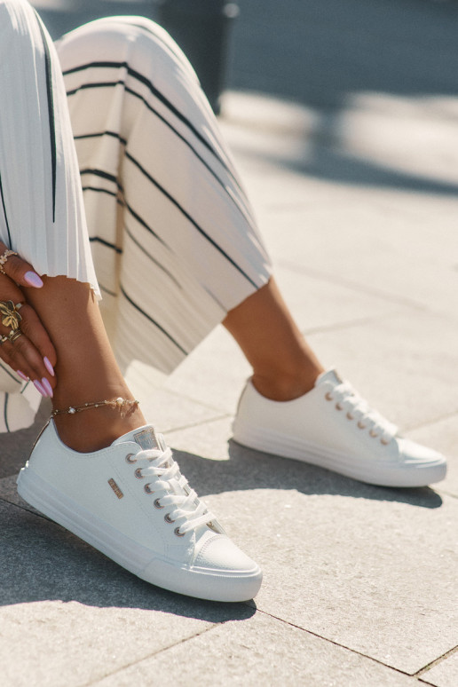 Zapatos casuales blancos de cuero sintético para mujer Big Star RR274748 Zapatos casuales blancos de cuero sintético para mujer Big Star RR274748