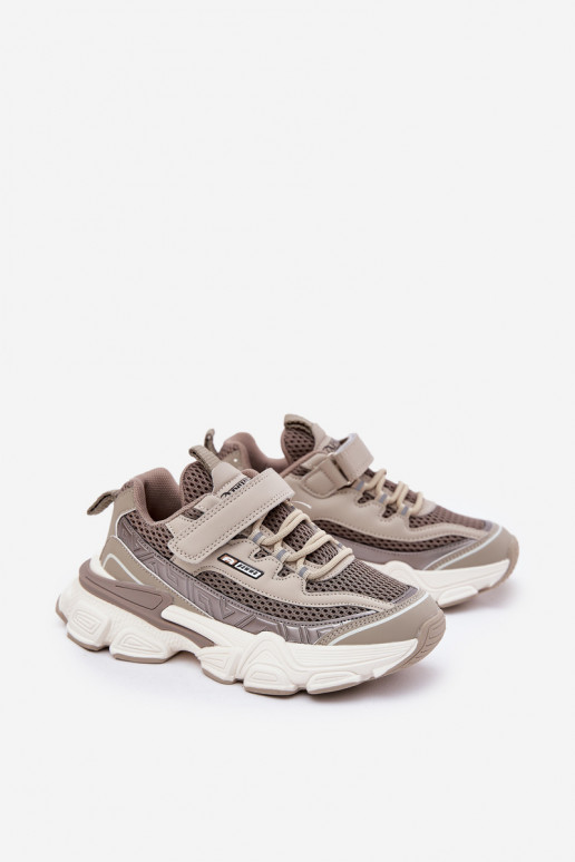 Zapatillas modelo zapatos. zapatos zapatillas de deporte para niños con sujetadores adhesivos de color caqui Ronivelle