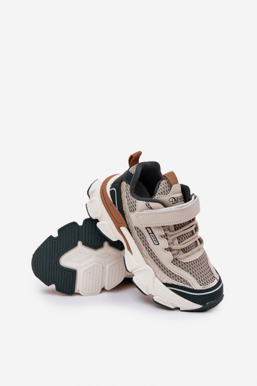 Zapatillas modelo zapatos. zapatos zapatillas de deporte para niños con sujetadores adhesivos beige Ronivelle