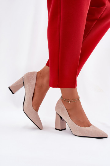 Estilo elegante Zapatos con tacones EN color rosa Vinceza 62223 beige