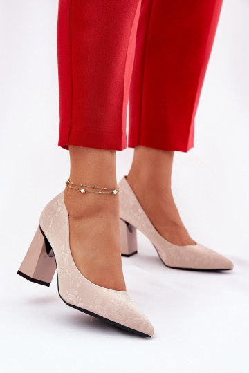 Estilo elegante Zapatos con tacones EN color rosa Vinceza 62223 beige 2