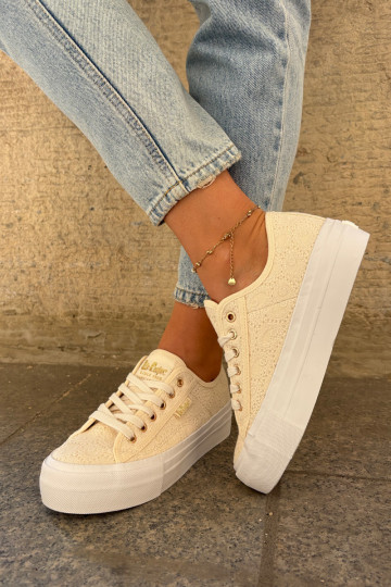 Zapatos de ocio con encaje Lee Cooper LCEN-25-31-3440L beige