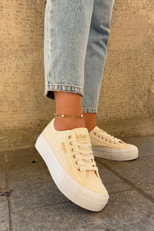 Zapatos de ocio con encaje Lee Cooper LCEN-25-31-3440L beige Zapatos de ocio con encaje Lee Cooper LCEN-25-31-3440L beige