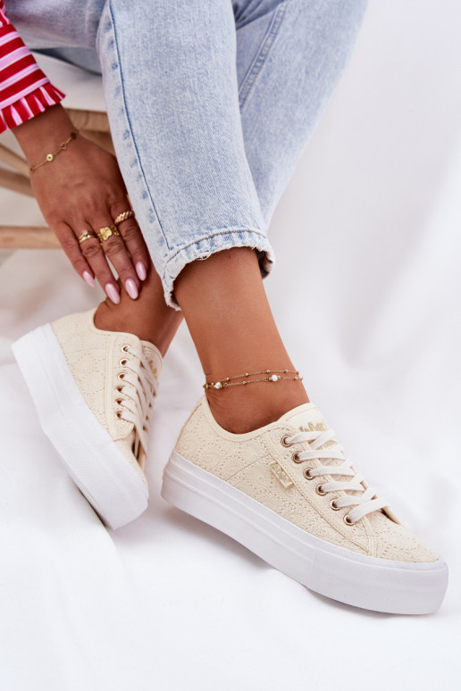 Zapatos de ocio con encaje Lee Cooper LCEN-25-31-3440L beige Zapatos de ocio con encaje Lee Cooper LCEN-25-31-3440L beige