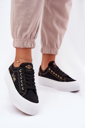 Zapatillas de tela con una plataforma Lee Cooper LCEN-25-31-3431L de color negro 2