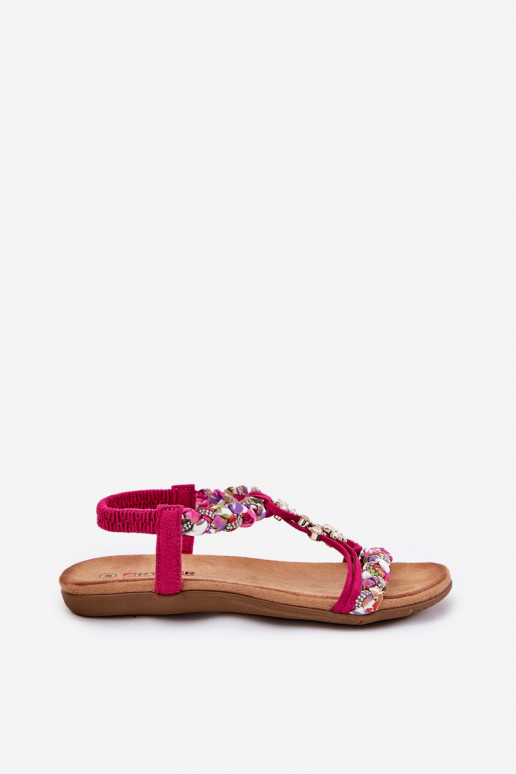 Sandalias planas para mujer. Z Plecionymi Paskami I Przypinkami Artiker 56C1314 color rosa Sandalias planas para mujer. Z Plecionymi Paskami I Przypinkami Artiker 56C1314 color rosa