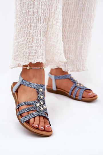 sandalias Femenino isósceles Z Plecionymi Paskami Artiker 56C1325 color azul