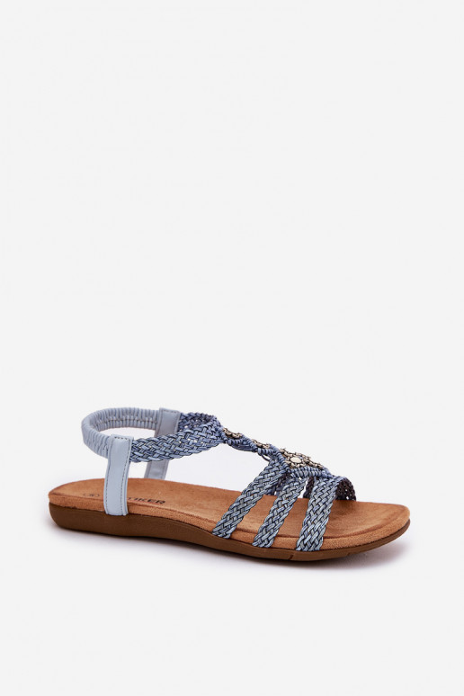 sandalias Femenino isósceles Z Plecionymi Paskami Artiker 56C1325 color azul