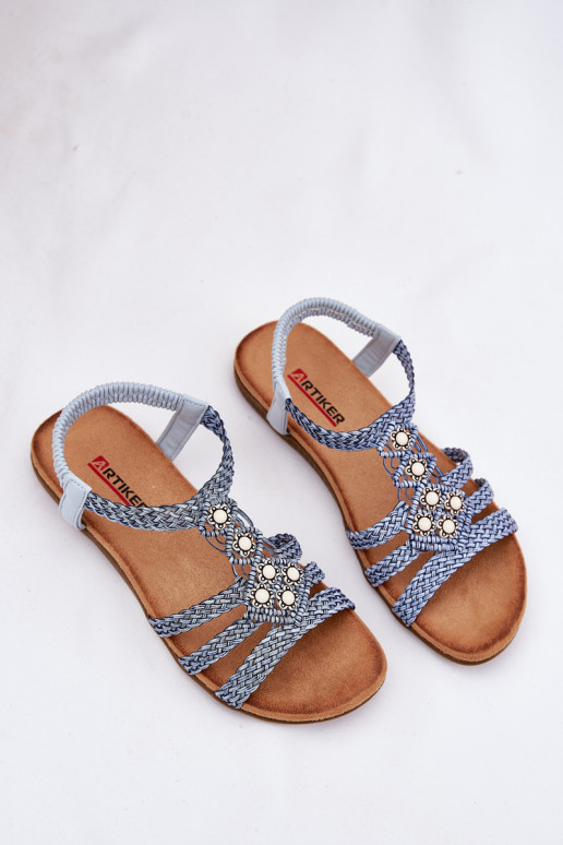 sandalias Femenino isósceles Z Plecionymi Paskami Artiker 56C1325 color azul