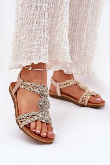Sandalias planas para mujer. Z KoronkoAym Un ejemplo Artiker 56C1281 color dorado 2