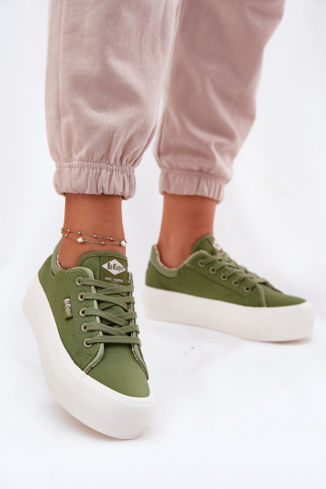 Zapatos de ocio con una plataforma Lee Cooper LCEN-25-31-3449L color verde 2