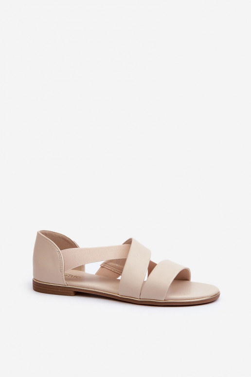 Sandalias de piel con borla. beige Apulia