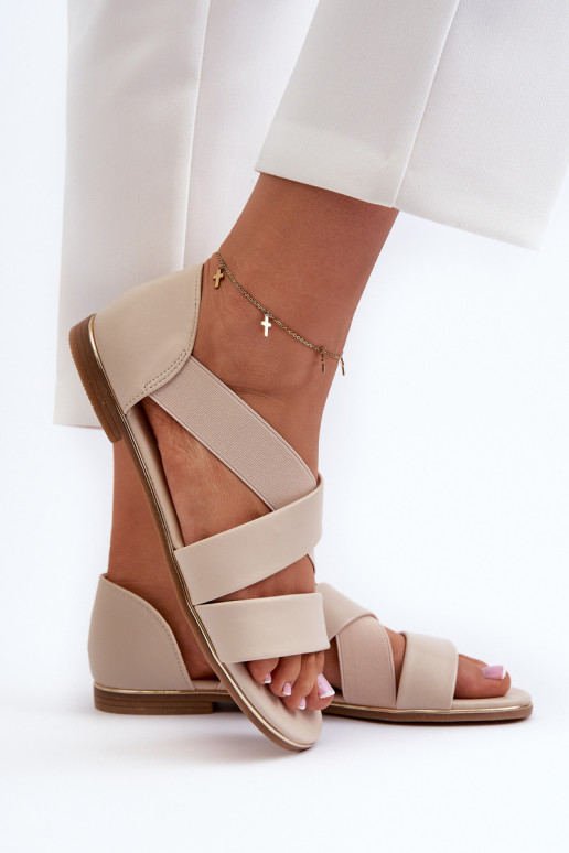 Sandalias de piel con borla. beige Apulia