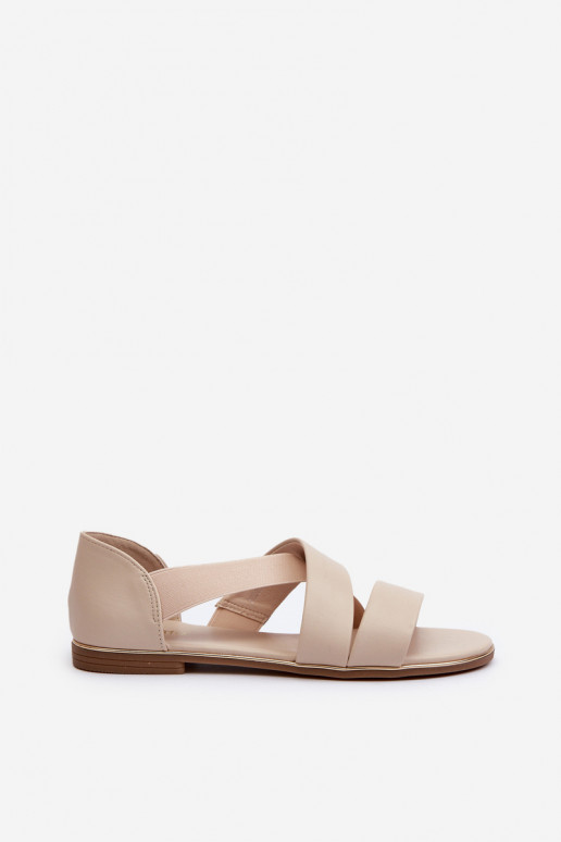 Sandalias de piel con borla. beige Apulia