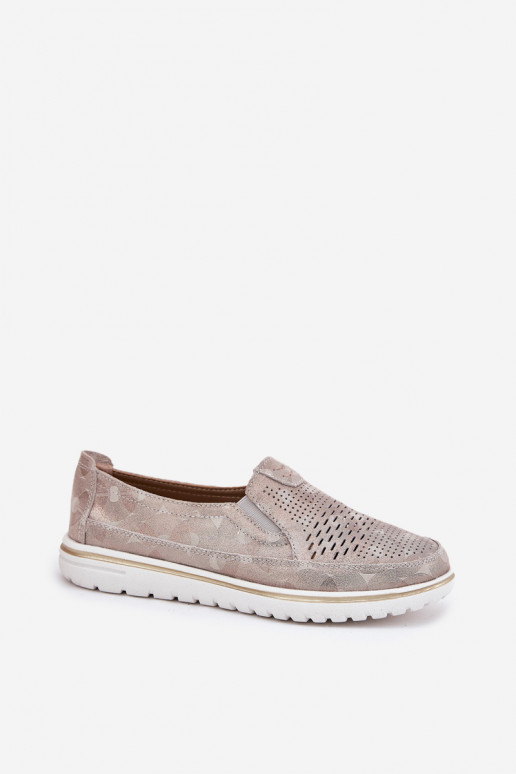 Zapatos de ante de un llamativo modelo en color beige-oro Inez