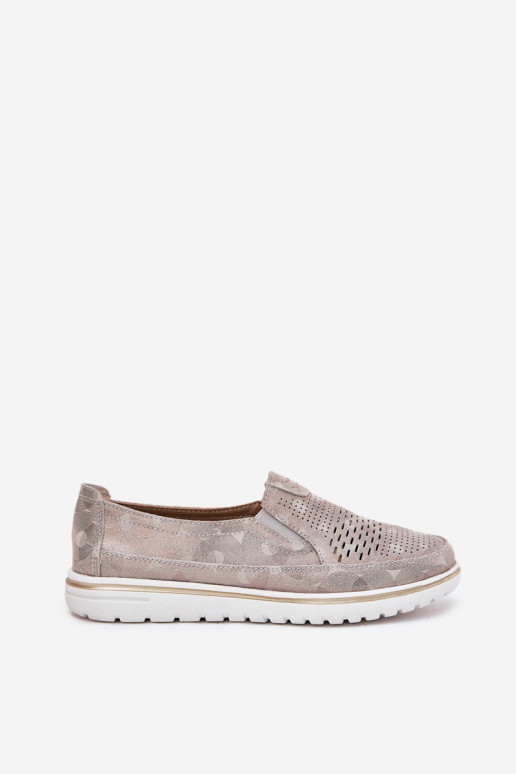 Zapatos de ante de un llamativo modelo en color beige-oro Inez
