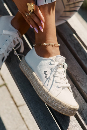 Zapatillas casuales con cordones Lee Cooper LCIN-25-44-3217 color blanco 2