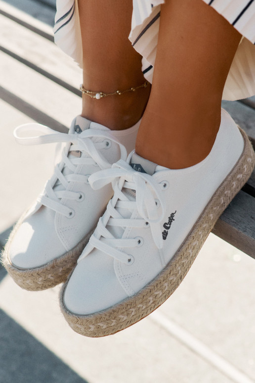 Zapatillas casuales con cordones Lee Cooper LCIN-25-44-3217 color blanco