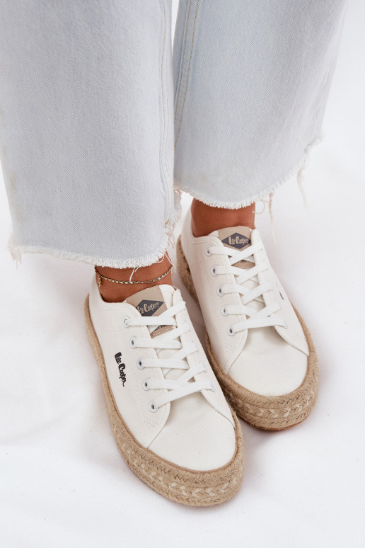Zapatillas casuales con cordones Lee Cooper LCIN-25-44-3217 color blanco