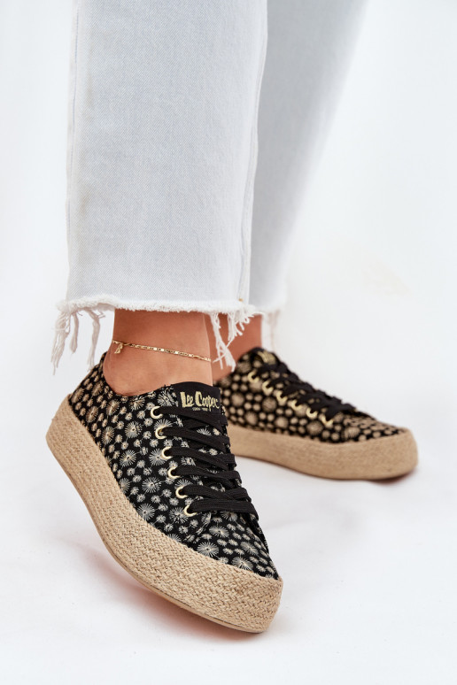 Zapatillas casuales estampadas con plataforma Lee Cooper LCIN-25-08-3647L color negro
