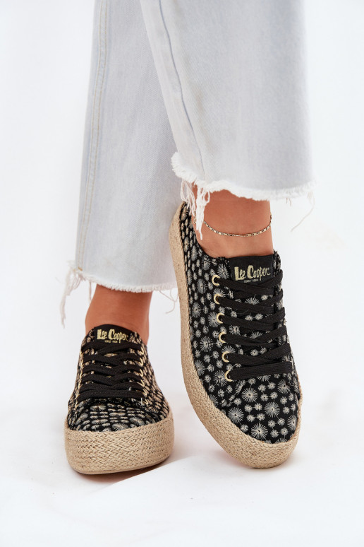Zapatillas casuales estampadas con plataforma Lee Cooper LCIN-25-08-3647L color negro
