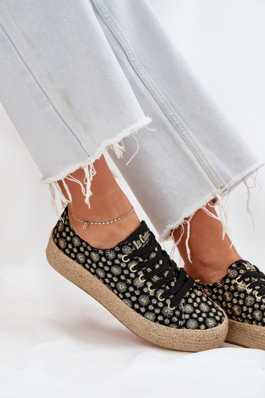 Zapatillas casuales estampadas con plataforma Lee Cooper LCIN-25-08-3647L color negro