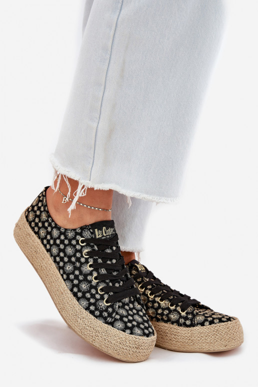 Zapatillas casuales estampadas con plataforma Lee Cooper LCIN-25-08-3647L color negro