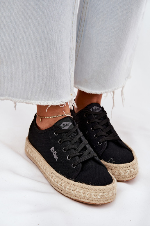 Zapatillas casuales con cordones Lee Cooper LCIN-25-44-3216 color negro