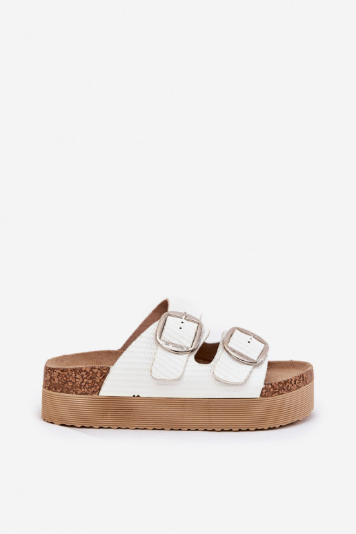 zapatillas de mujer Platformie con hebillas Lee Cooper LCEN-25-35-3496L el color blanco zapatillas de mujer Platformie con hebillas Lee Cooper LCEN-25-35-3496L el color blanco