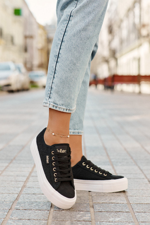 Zapatillas casuales con cordones Lee Cooper LCIN-25-31-3439L color negro