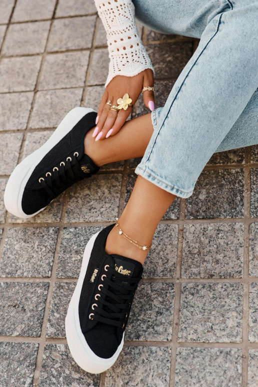 Zapatillas casuales con cordones Lee Cooper LCIN-25-31-3439L color negro