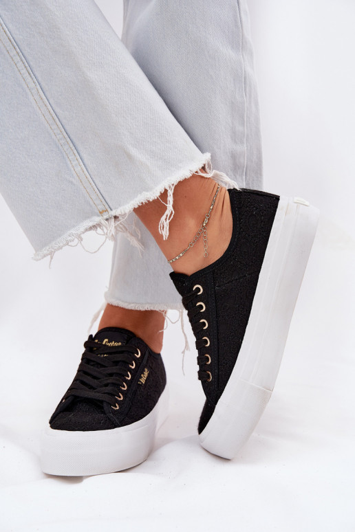 Zapatillas casuales con cordones Lee Cooper LCIN-25-31-3439L color negro