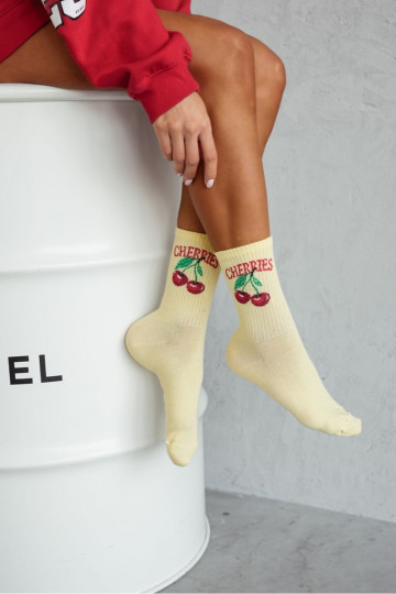 Medias Femenino CHERRIES color amarillo