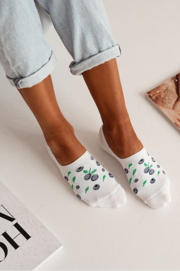Medias Micropies de página Femenino BaAełniane Jagody el color blanco