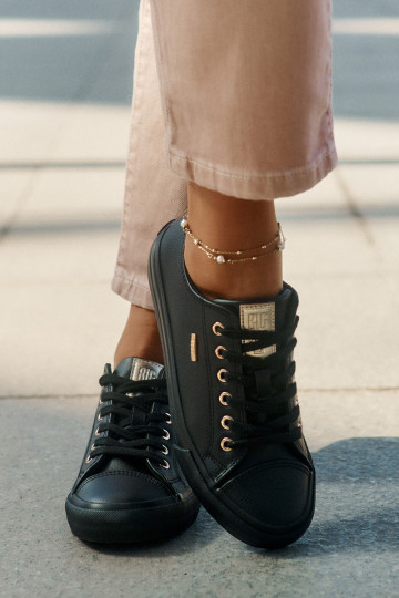 Zapatos de ocio de cuero ecológico Big Star RR274749 de color negro