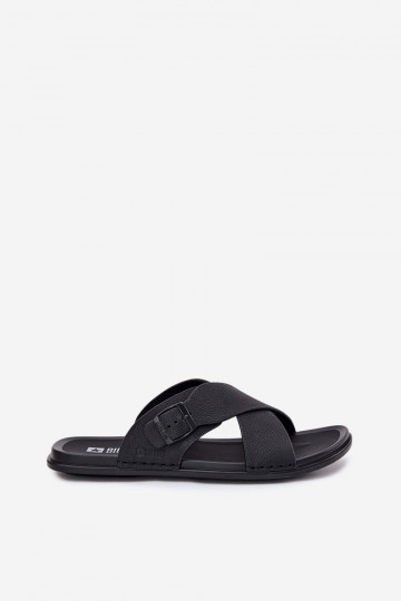 Zapatillas de cuero Tiene quesculino con hebillas Big Star RR174076 de color negro 2