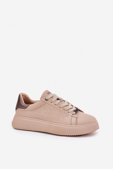 Zapatillas modelo zapatos. Femenino de cuero ecológico Big Star RR274259 beige 2