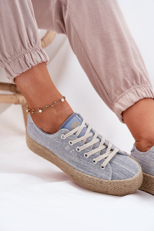 Zapatos de ocio con una plataforma Con Trenza Lee Cooper LCEN-25-02-3283 color azul