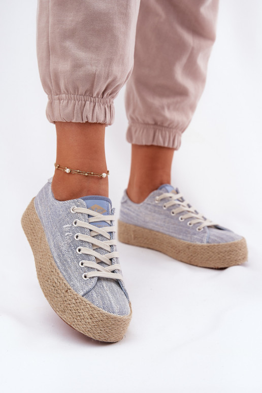 Zapatos de ocio con una plataforma Con Trenza Lee Cooper LCEN-25-02-3283 color azul