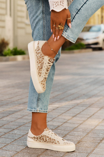 Bajo Zapatos de ocio con estampados de piel de leopardo Lee Cooper LCEN-25-02-3330L beige 2