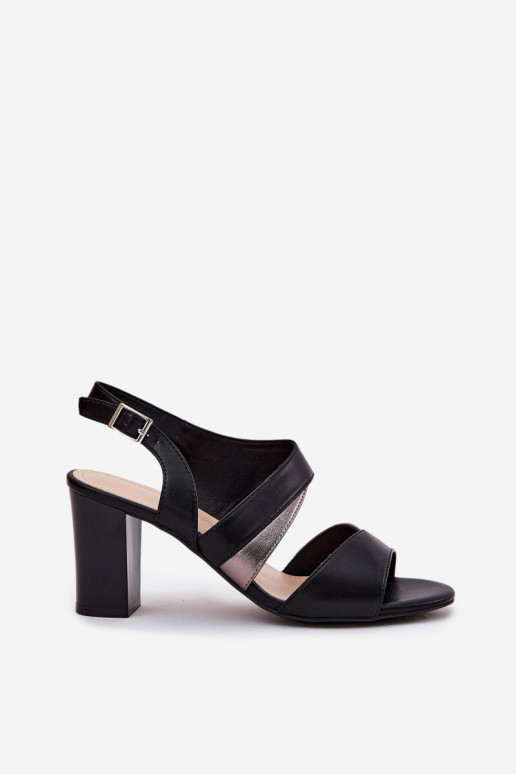 Sandalias de tacón alto para mujer. Sergio Leone SK866 de color negro